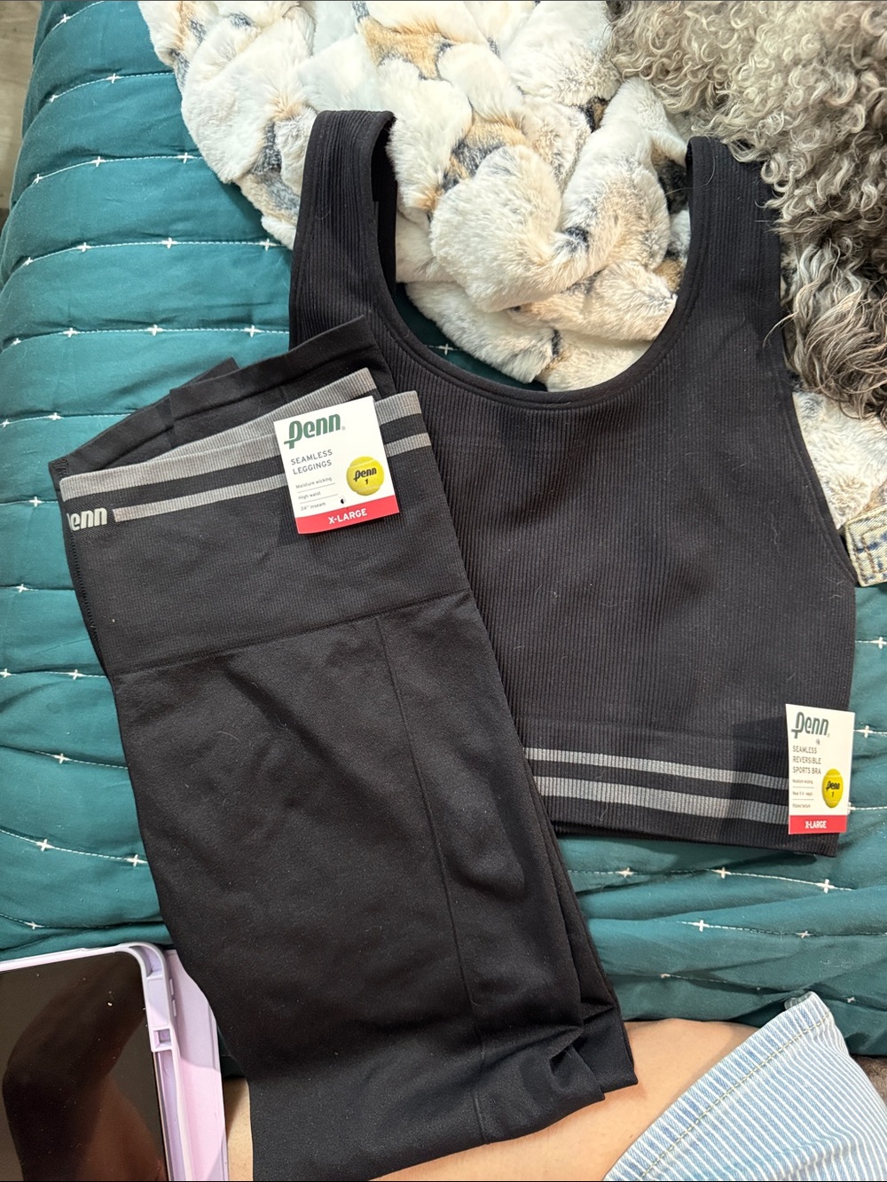 Penn Black Seamless Sports Bra and Leggings Set